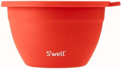S'well Stainless Steel Salad Bowl Kit 64oz, Peacock Blue, Comes with 2oz Mini Canister and Removable Tray for Organization, Leakproof, Easy to Clean, Dishwasher Safe