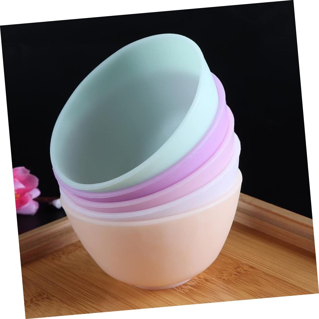 Didiseaon Odorless Anti-drop Silicone Mixing Bowl for Facial Masks Cooking Flexible Microwave Dishwasher Safe for Ingredients Sauces Medium Green