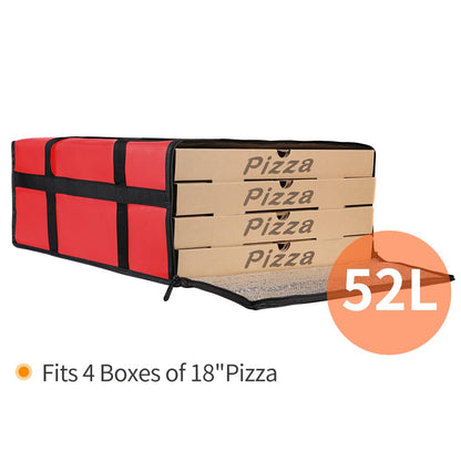 Bodaon Insulated Food Delivery Bag, XXXL Pizza Delivery Bags for Hot and Cold Food, Commercial, Large Capacity Reusable Warming Bag, Catering Cooler Bag for Rideshare, Warmers for Parties (Black, 1Pk)