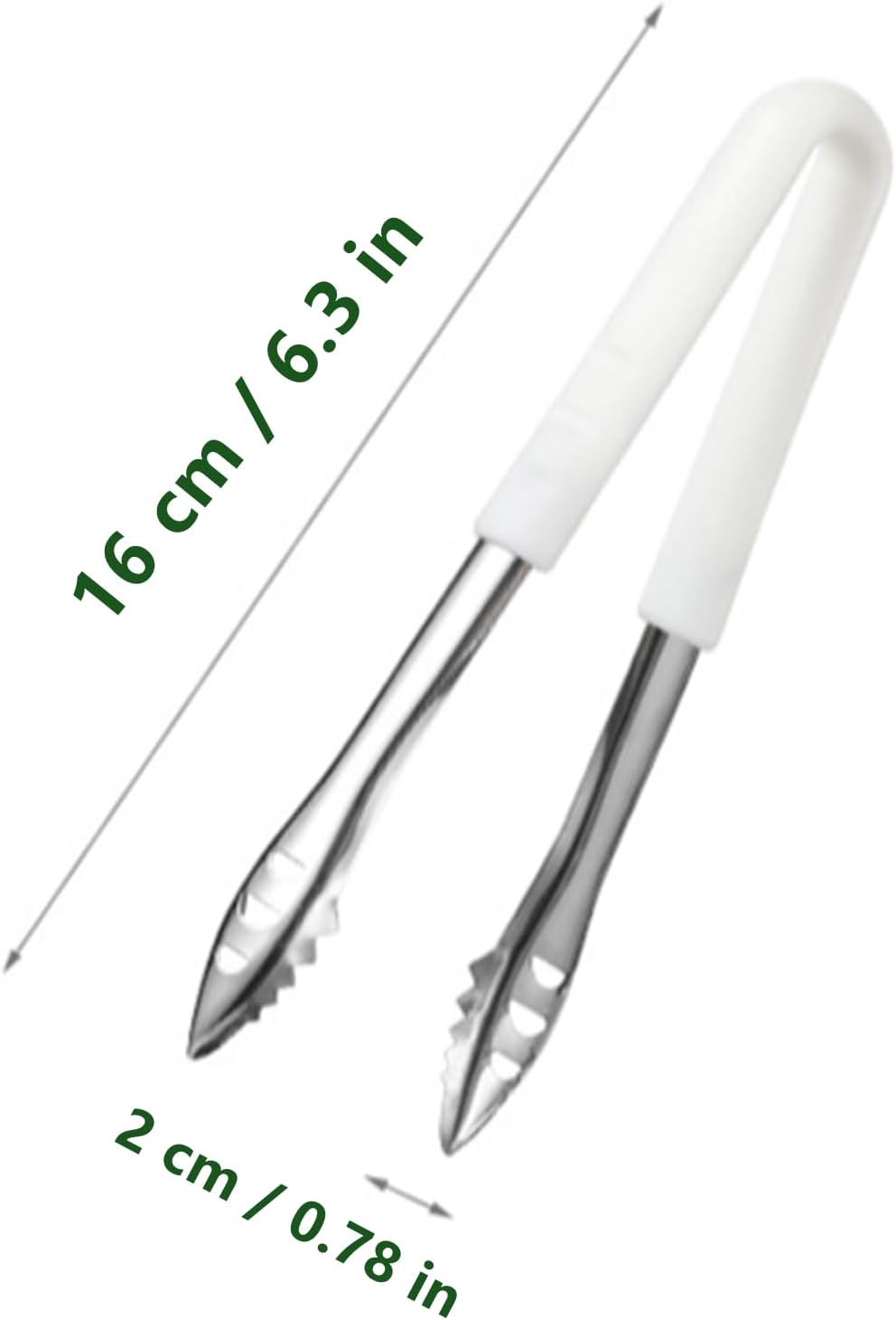 Stainless Steel Ice Tongs - Ideal for Ice Bucket, Jumbo Ice Balls & King Cubes - Small Tongs for Sugar Cubes, Cheese, Candy - Perfect for Bar & Kitchen Use