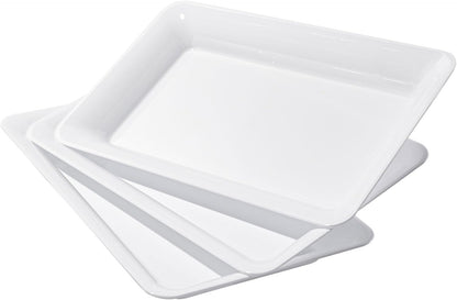 6-Pack 14" x 9" Clear Large Plastic Serving Trays, Reusable Serving Platters for Dessert, Fruit, Snacks, Cookies, Heavy Duty Food Serving Tray for Kitchen, Party