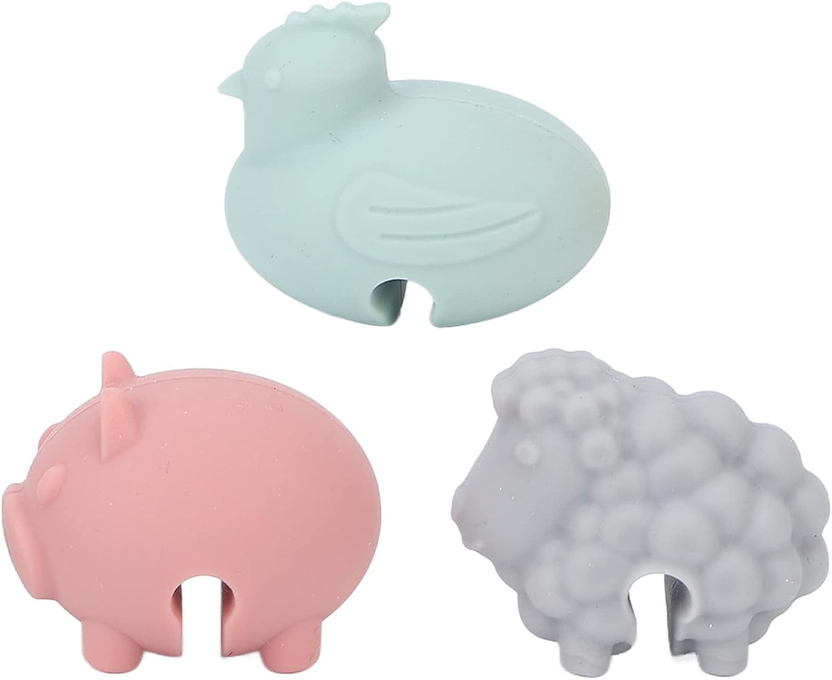 3pcs Anti Scalding Pot Side Clips, Cartoon Silicone Pot Lid Lifters, Pots Side Clips Prevent Overflow Silicone Cute Animal Shape Pots Lid Lifting Clipss Kitchen Cooking Tools