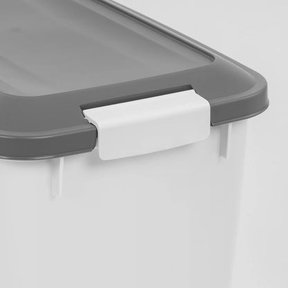 Airtight Pet Food Storage Container with Wheels and Scoop, Moisture-Proof Dog Cat Food Bin, Easy-Moving Kitchen Pantry Organizer (30 lb)