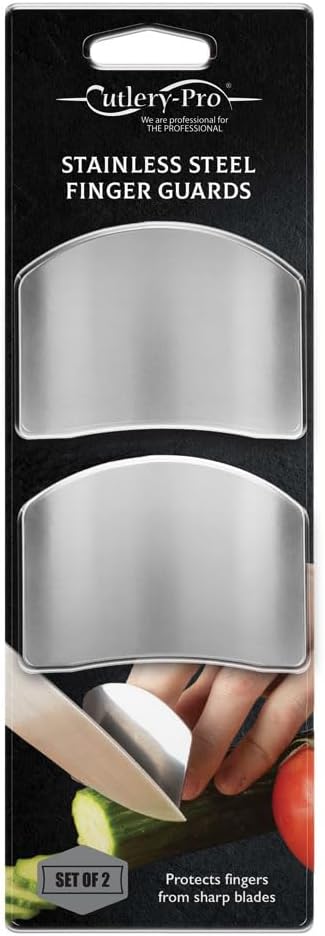 Cutlery-Pro Finger Guard Set, Cat Cora Approved, Stainless Steel, Set of 2