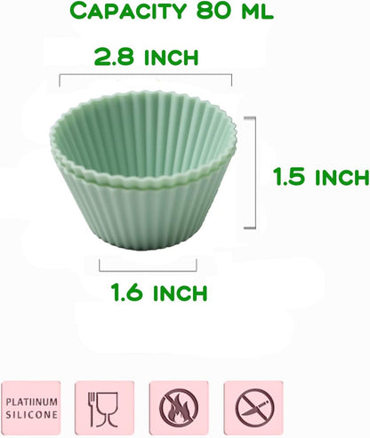 16 Pack Silicone Cupcake Liners, Reusable Muffin Cups for Baking Cake Molds, Muffin Liners, Dishwasher Safe Standard