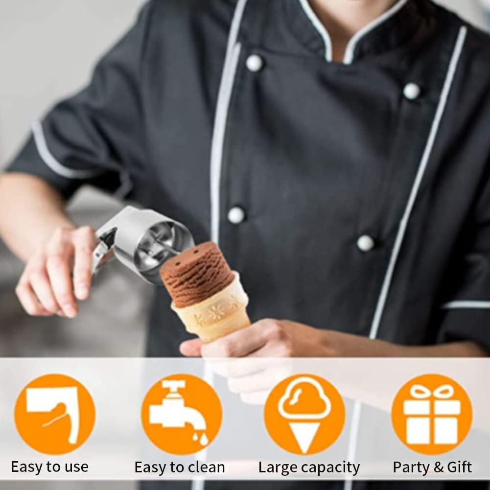 Ice Cream Scoop Stainless Steel, Cylindrical Scooper with Trigger Release