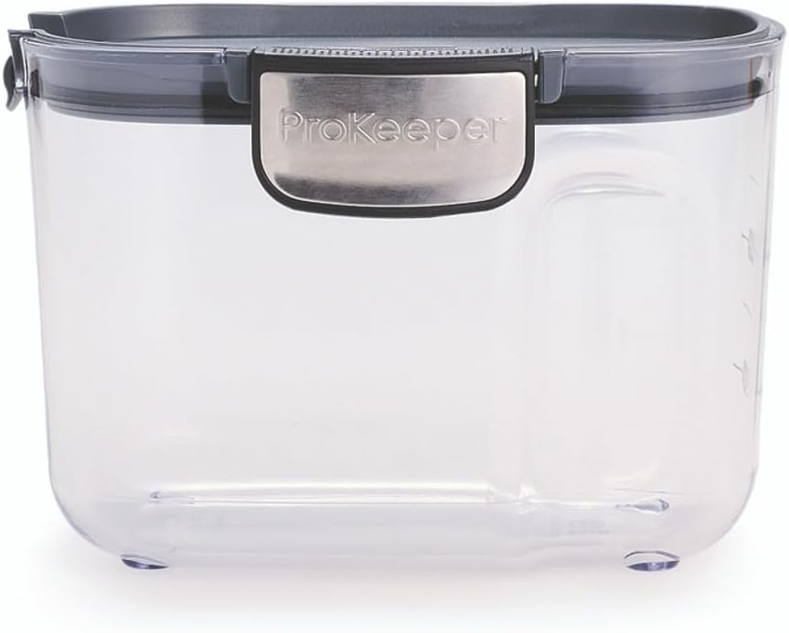 Progressive International ProKeeper+ Clear Plastic Airtight Food Baker's Kitchen Storage Organization Container Canister Set with Magnetic Accessories, 2- Piece Set (Flour 4-Quart)