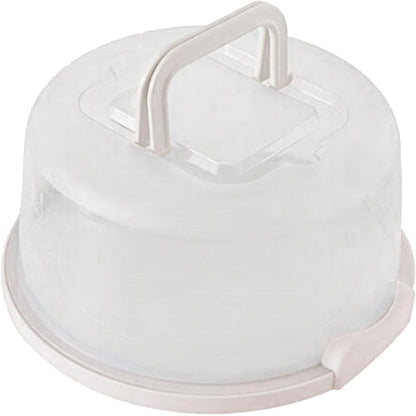 Fenteer Cake Container Cake Carrier Dome Storage Carrier Cupcake Box Round Food Grade with Lid and Handle 8 inch Freezer Cake Keeper