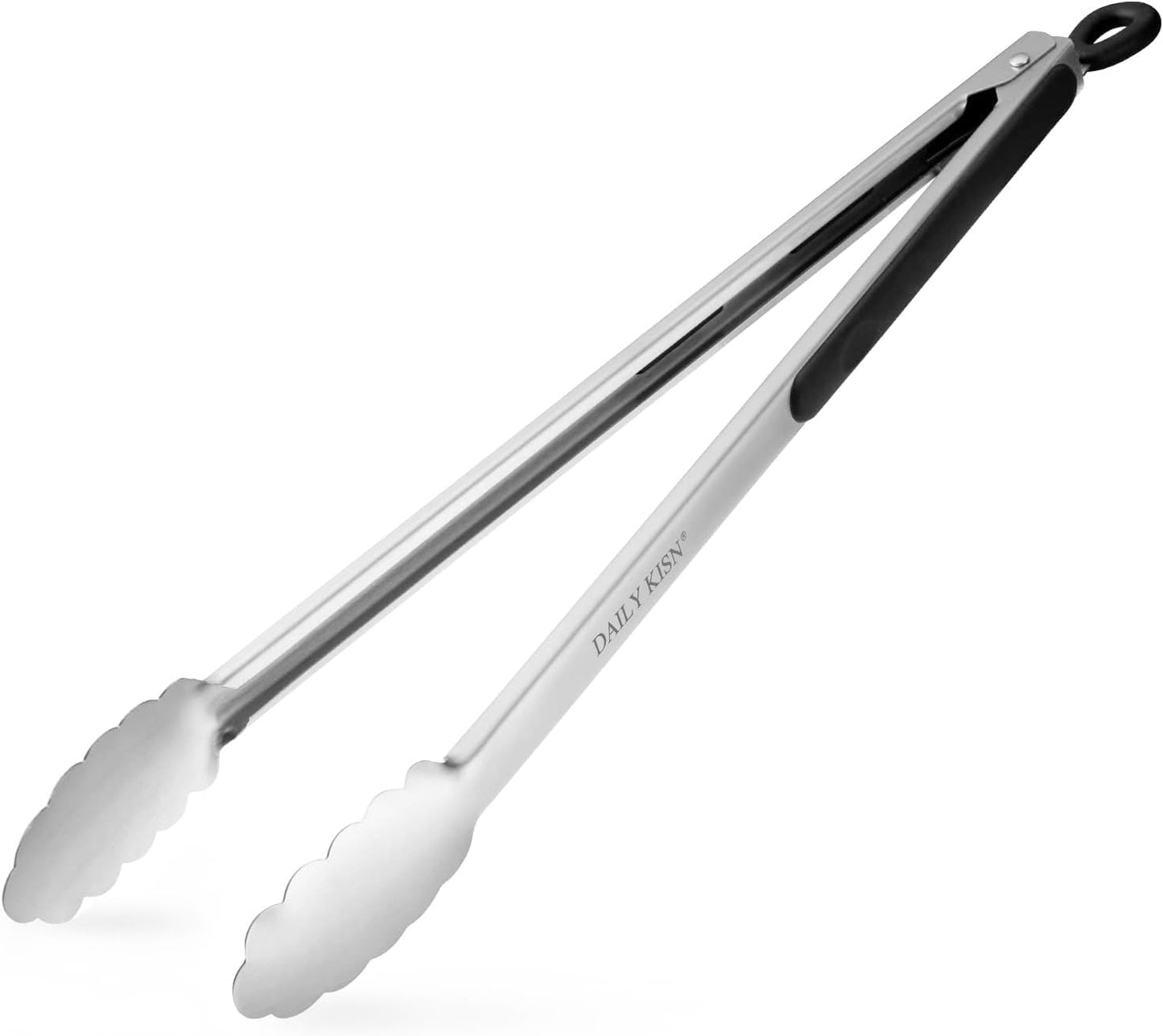 Stainless Steel Tongs Set, Food Grade Stainless Steel Kitchen Tongs, Heat Resistant 600 Degrees, for Cooking, BBQ Barbecue, Grilling, Buffet, Serving (7"+9"+12")