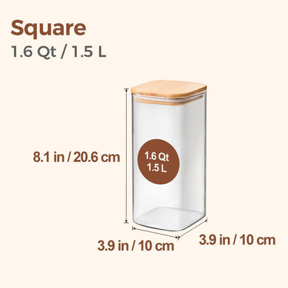 ComSaf 2Pcs Large Glass Storage Containers with Lids 4Qt, 1 Gallon Wide Mouth Flour Sugar Storage Containers, Large Capacity and Sealed for Rice, Cereal, Oat, Easy Clean and Scoop, Pantry Organization