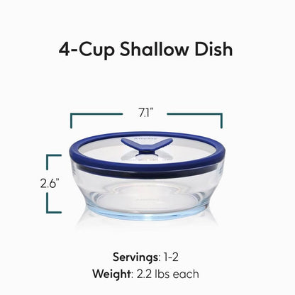 Anyday 4-Cup Glass Microwave Steamer & Food Storage (Clear Black Sesame)