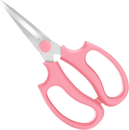 Housolution Flower Scissors, Premium Steel Garden Pruning Shears, Pink