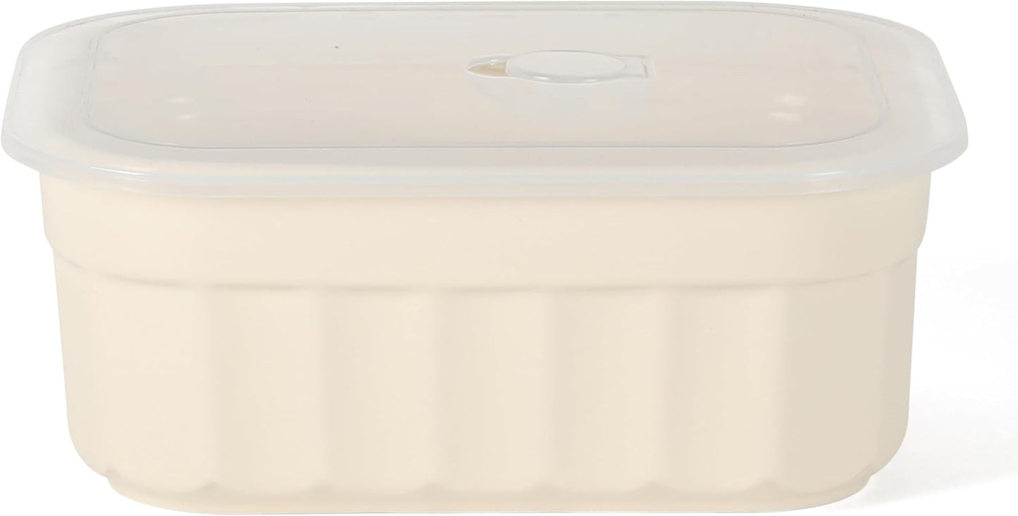 Martha Stewart Shadowbrook 5-Piece Borosilicate Glass Storage Container Set – Airtight Locking Lids, 21.6 oz Meal Prep, Leftover & Lunch Containers, Microwave, Oven & Dishwasher Safe