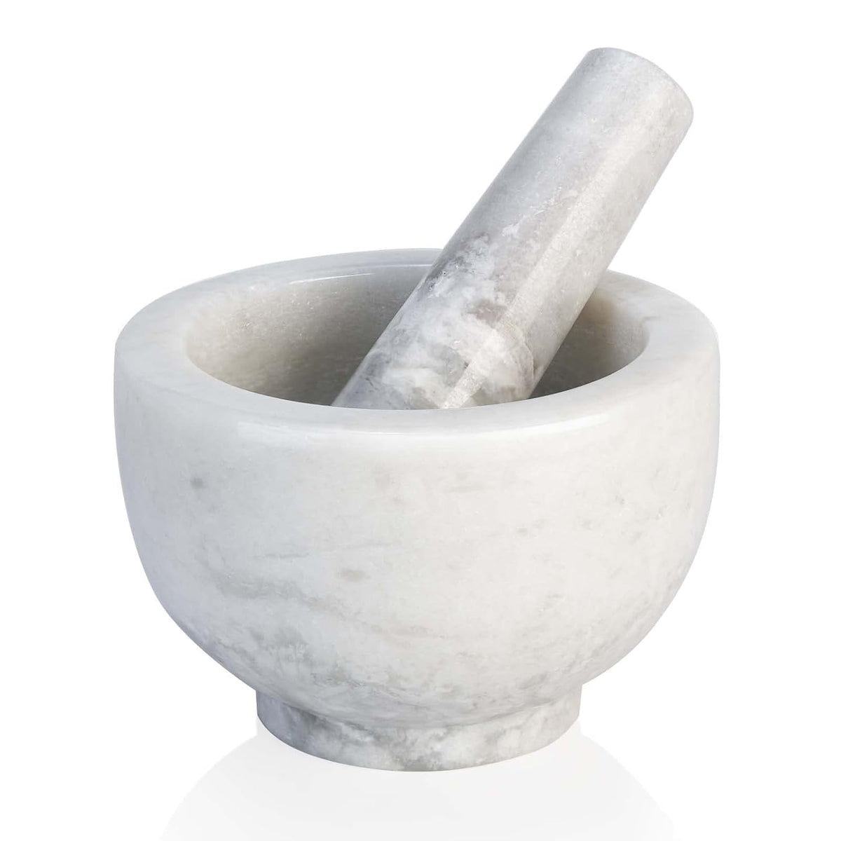 Koville Luxury Marble Mortar and Pestle Set, 7"-4cups Grinder Bowl for Guacamole, Salsa, Pill Crusher, Spice, Herb, Garlic, Nut, Heavy Duty Grinder for Kitchen