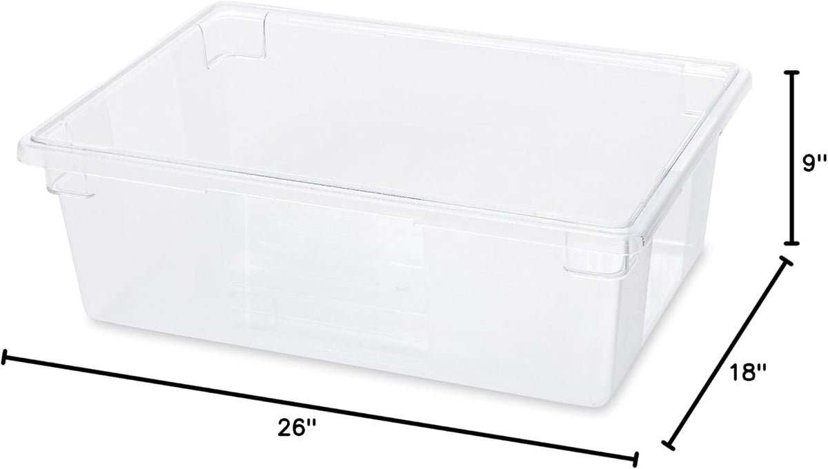 Rubbermaid Commercial Products Polycarbonate Food Storage Box/Tote, 2 Gallon, Clear, for Restaurant/Kitchen/Cafeteria