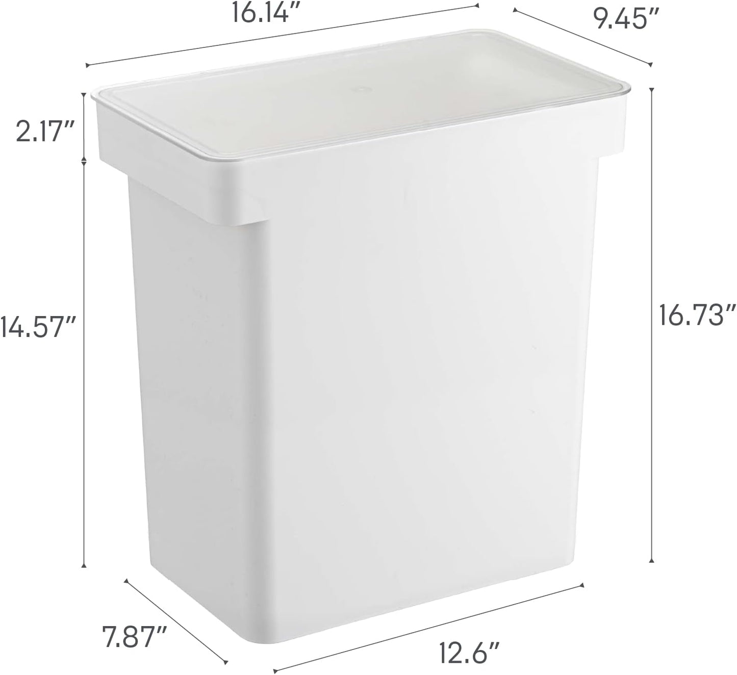 YAMAZAKI Home Tower Airtight Pet Food Storage Container - Cat And Dog Food Holder Bin With Transparent Lid And Handle - Extra Large - Polypropylene - 6.6 Gallons, 25 Liters