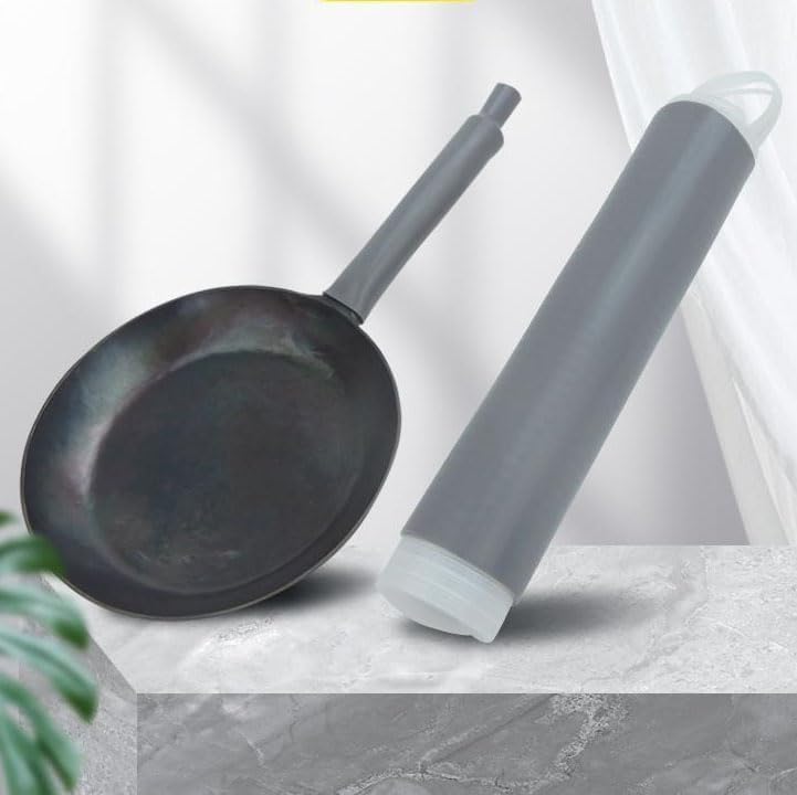 2 Pcs Heat-Resistant Pot Handle Silicone Cover, Non-Slip Pan Handle Sleeve, Easy to Install and Clean, for Cast Iron Skillet, Frying Pan (grey, M)