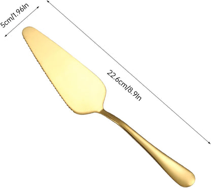 Cake Pie Server, 2 Pack Stainless Steel Pizza Pastry Cake Slicer Server Set, Cake Cutter with Serrated Edges for Kitchen, Restaurants, Wedding, Birthdays and Parties