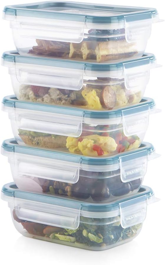 Snapware Plastic Total Solution (21-Pack) Large Food Storage Containers Set, Meal Prep Containers with Plastic BPA-Free Lids & 4 Locking Tabs, Microwave, Dishwasher, and Freezer Safe