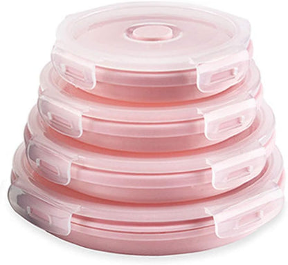 CARTINTS Silicone Collapsible Food Storage Containers-Prep/Storage Bowls with Lids - Set of 3 Square Silicone Lunch Containers - Microwave, Dishwasher and Freezer Safe (blue)