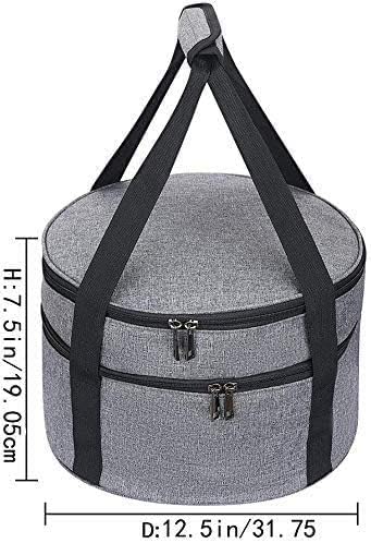 Casserole Carrier,Insulated Pie Carrier with Lid and Handle,Pie Carrier for Transport Pie Holders for Multiple Pies,Pie Carrying Case Casserole Carriers for Hot or Cold Food Picnic Pizza.12.5 Inch