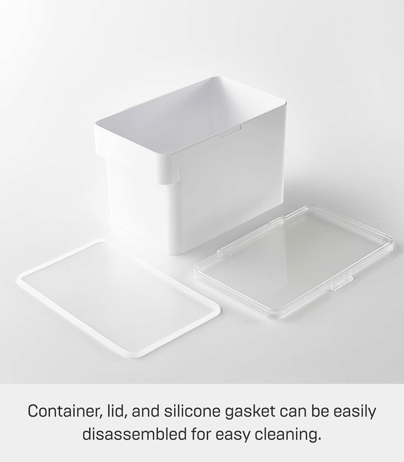 YAMAZAKI Home Tower Airtight Pet Food Storage Container - Cat And Dog Food Holder Bin With Transparent Lid And Handle - Extra Large - Polypropylene - 6.6 Gallons, 25 Liters