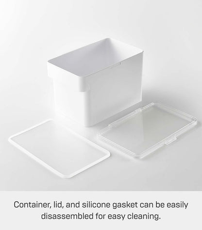 YAMAZAKI Home Tower Airtight Pet Food Storage Container - Cat And Dog Food Holder Bin With Transparent Lid And Handle - Extra Large - Polypropylene - 6.6 Gallons, 25 Liters