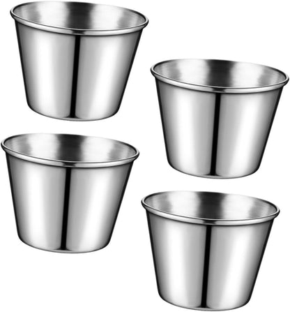OUNONA 20pcs Stainless Steel Dipping Bowls Sauce Cups for Ketchup Condiments Appetizers for Restaurants and Home Use Versatile Kitchen Storage