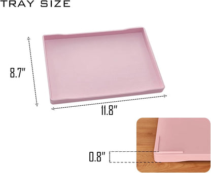 White Serving Tray (13.5 x 9.6 inch) for Serving Accessory, Elegant & Stackable Plastic Tray for Spa, Coffee, Drinks, Tea, Bar, Party, Seasoning, Perfume and Display Use.