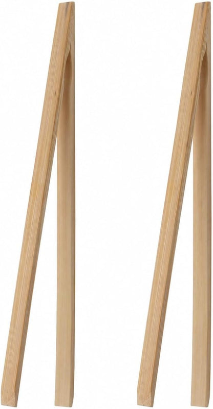 HIC Kitchen Toast Tongs, Natural Bamboo, 6.5-Inches