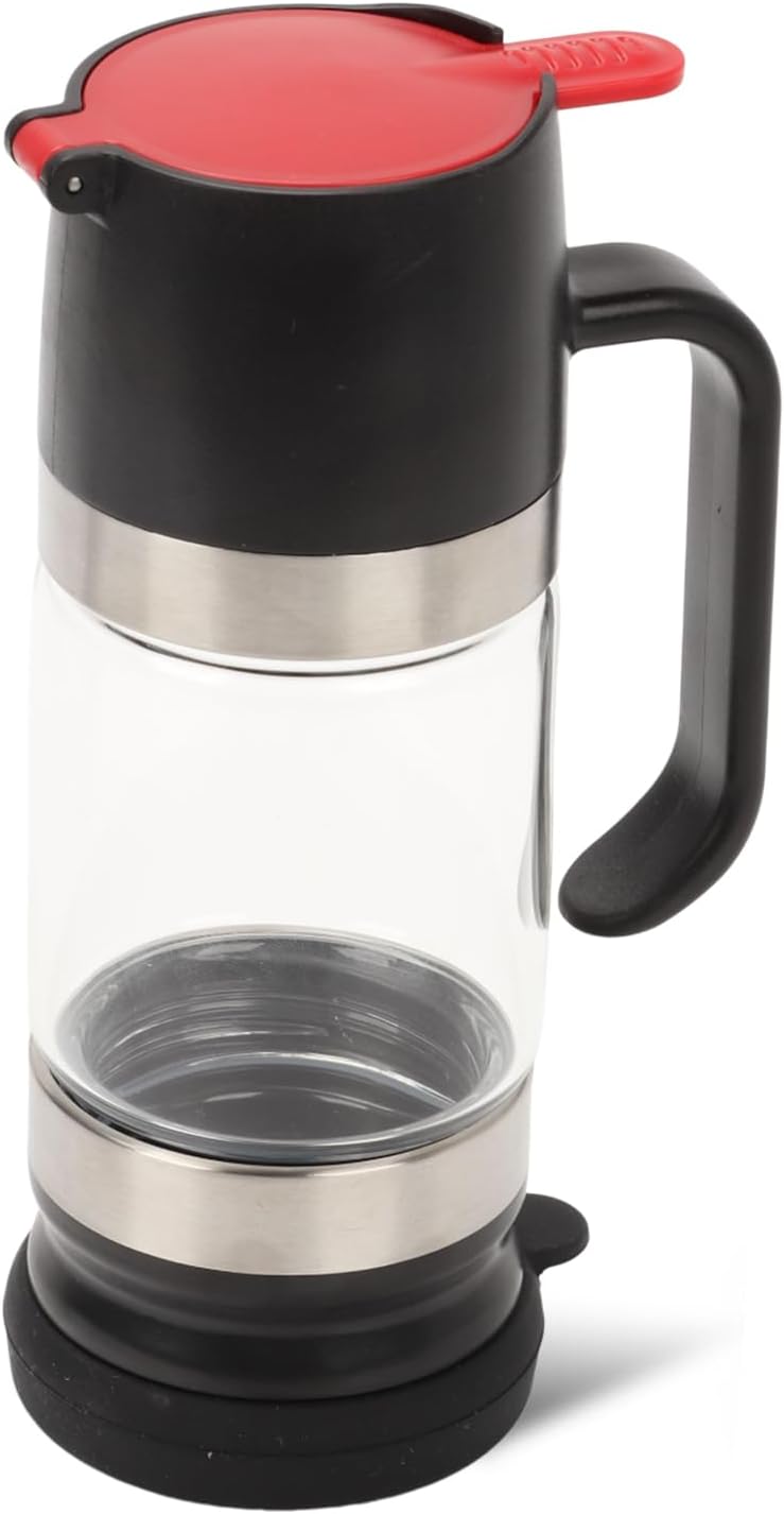 Tefola Glass Honey Dispenser No Drip - 10.65 OZ Honey Jar with Handle, Clear Honey Pot Syrup Dispenser for Coffee or Tea, Black