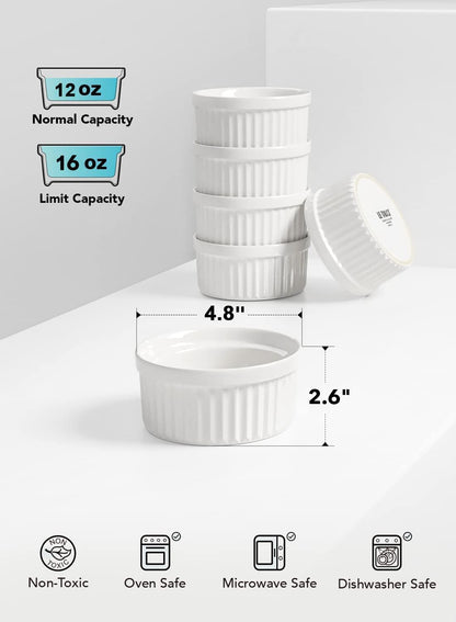 LE TAUCI Sauce Cups 2 OZ, Set of 6, White