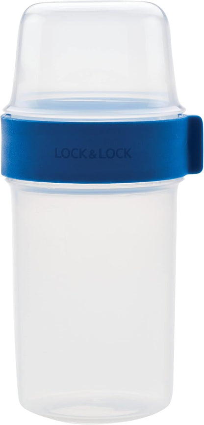 LOCK & LOCK LocknLock Easy Essentials Twist Two Way Food Storage Container, BPA-Free/Dishwasher Safe, 10-Piece Set, Clear