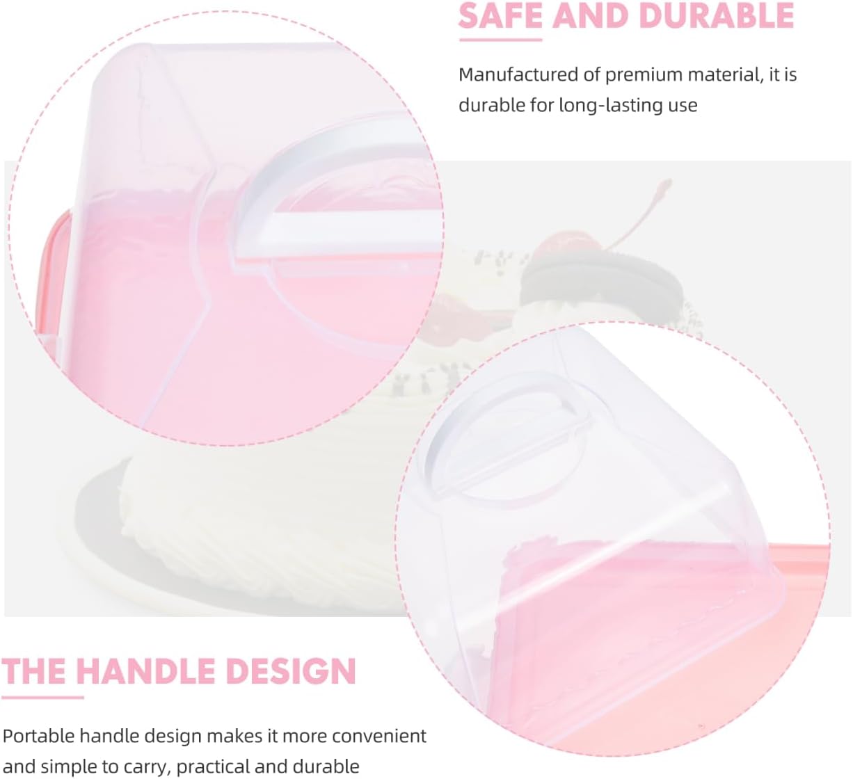 Cake Carrier with Lid and Handle Cake Stand Cupcakes Transport Storage Containers Holder Two Sided Base for Pies Cookies Muffin Pizza Nuts Fruit Dessert Christmas Presents Plastic Cover