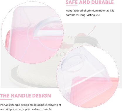 Cake Carrier with Lid and Handle Cake Stand Cupcakes Transport Storage Containers Holder Two Sided Base for Pies Cookies Muffin Pizza Nuts Fruit Dessert Christmas Presents Plastic Cover