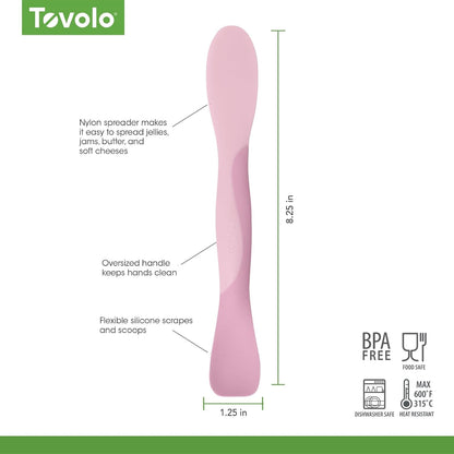 Tovolo Mini Scoop & Spread Tool for Kitchen Meal Prep Small Sandwich Spreader Spatula for Peanut Butter Jelly, Silicone BPA Free Dishwasher Safe Scooper Spreader, Aqua Seafoam Green