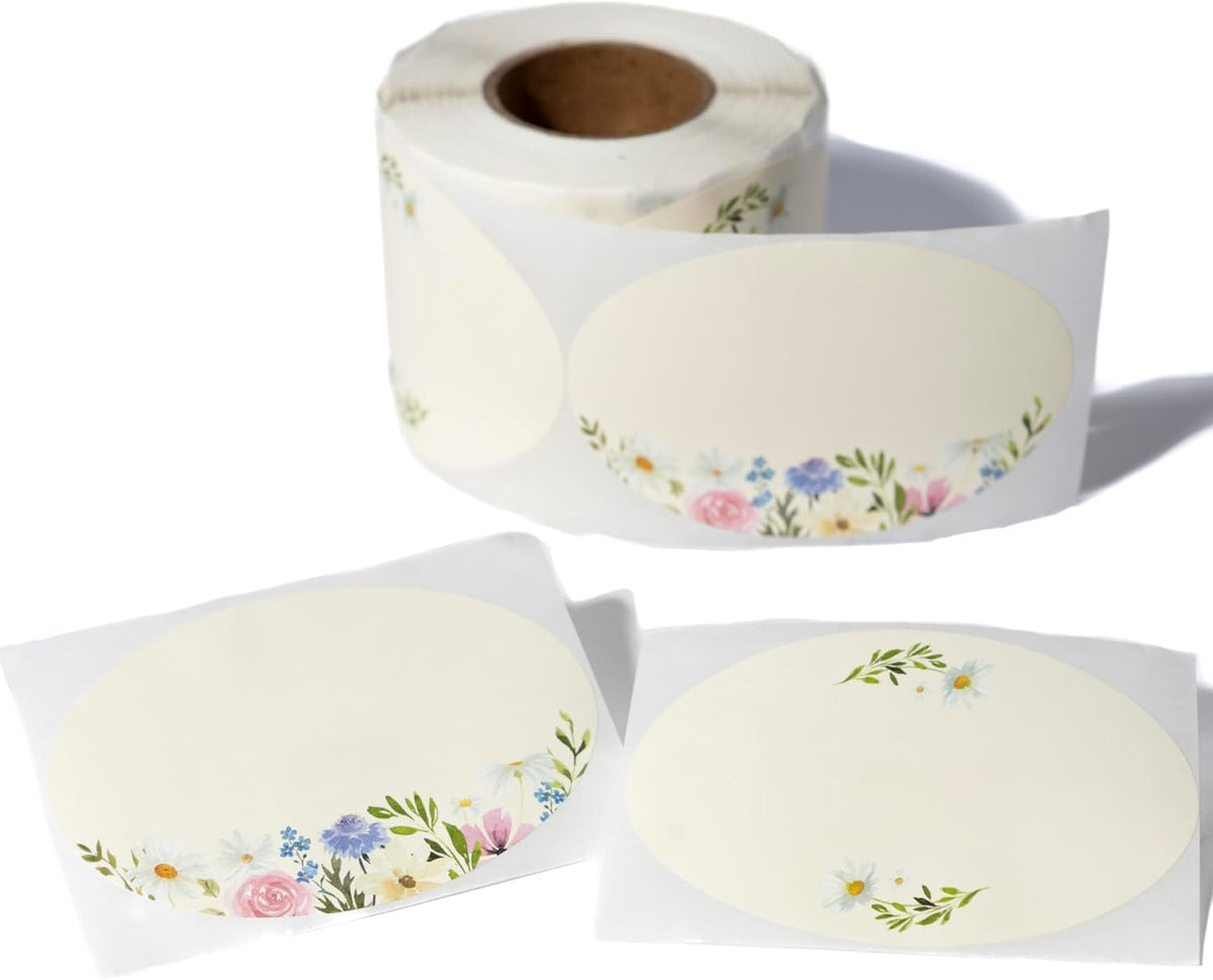 MONEST Waterproof Label Stickers for Jars and Lids, Pantry, Mason Jar, Canning, Spice, Bottle Labels (Red Tulip 2"x3")