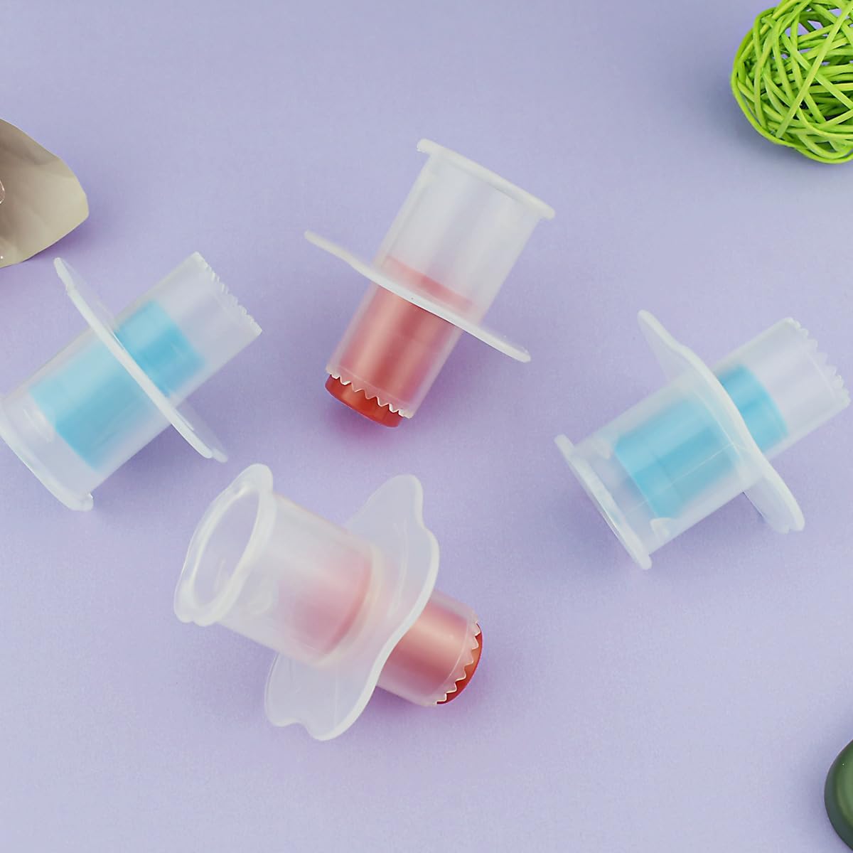 4 Pcs Plastic Cupcake Plunger Cutter 59x62mm Cake Digging Holes Tools Kitchen Mini Cupcake Corer Pastry Filling Tools for DIY Baking Confectionery Muffin Cake Filling (2 Red+2 Blue)