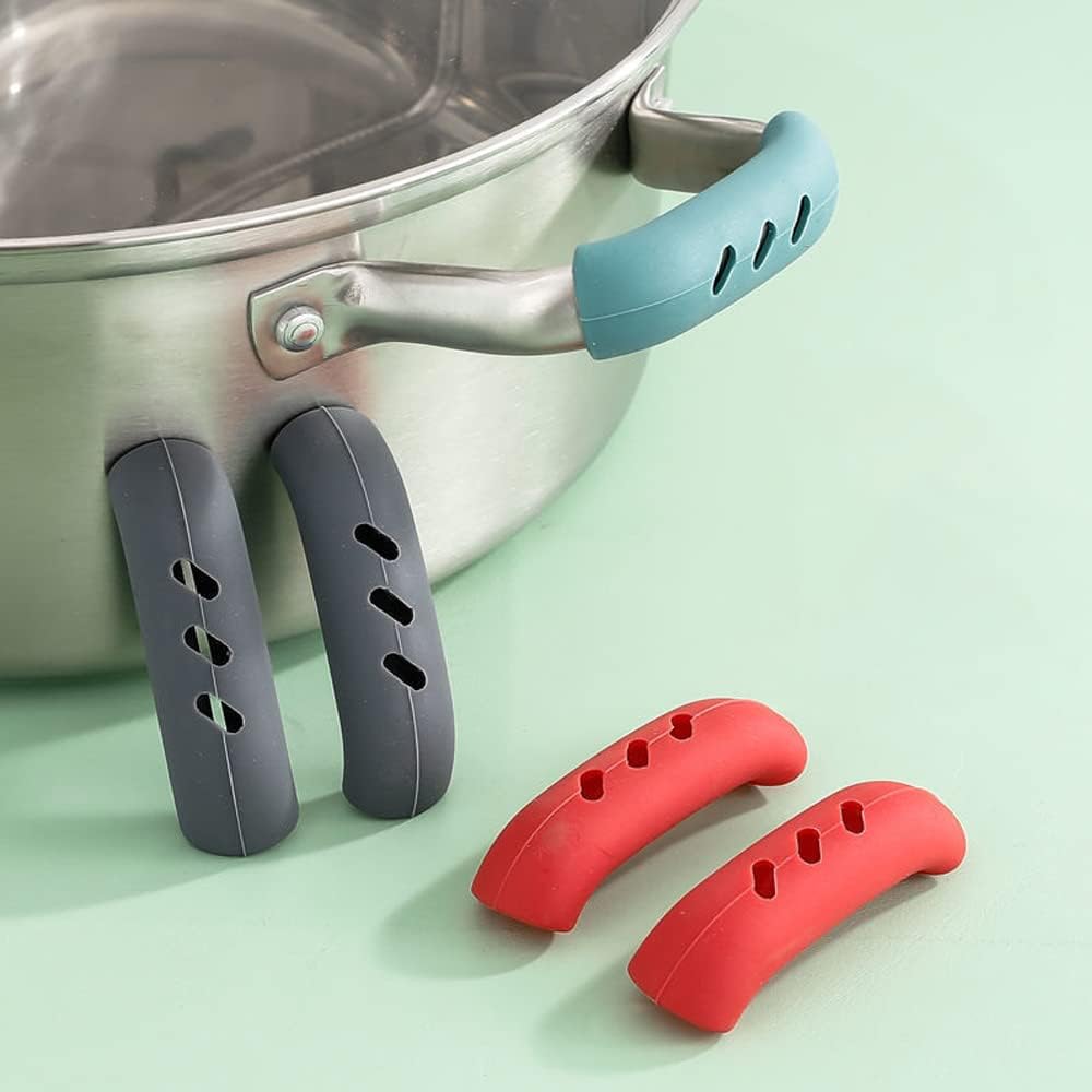 DonLeeving 12 PCS Silicone Pot Handle Covers, Heat Resistant, Non-Slip, for Cast Iron Skillet, Frying Pan, Metal Pan