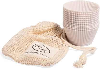 The Silicone Kitchen Silicone Individual Mini Loaf Pans - Reusable, Non-Toxic, BPA Free, Dishwasher Safe, Bento Box Accessories (12 Pack, White)