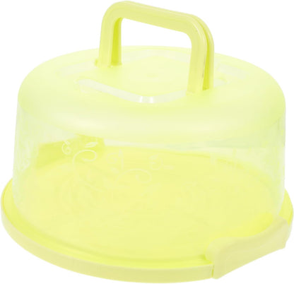 Portable Cake Carrier 9.84 Inch Transparent Plastic Cake Box with Handle and Lid for Household Baking Storage and Outdoor Transport