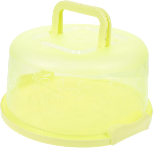 Portable Cake Carrier 9.84 Inch Transparent Plastic Cake Box with Handle and Lid for Household Baking Storage and Outdoor Transport