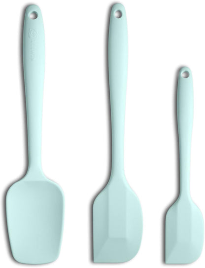 Silicone Spatula 3-piece Set, Ergonomic Handle High Heat-Resistant Spatulas, Non-stick Rubber Spatulas with Stainless Steel Core, Black