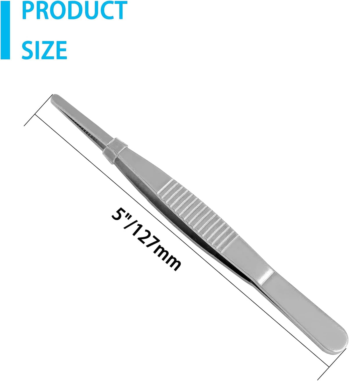 Bonsicoky 3Pcs Stainless Steel Tweezer Set (8" 10" 12") | Long Tweezers, Precision Serrated Straight Tips, Non-slip, For Cooking, Repairing, Medical, Garden