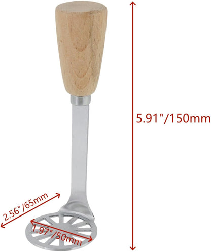 5.9" Mini Potato Masher,Avocado Masher with Wood Non Slip Handle