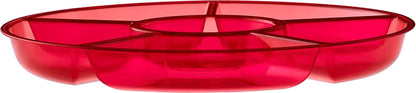 Plasticpro 6 Sectional Round Plastic Serving Tray/Platter (4, Clear)