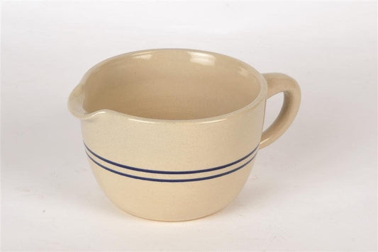 Heritage Blue Stripe Stoneware Batter Bowl Handmade 7 Cup