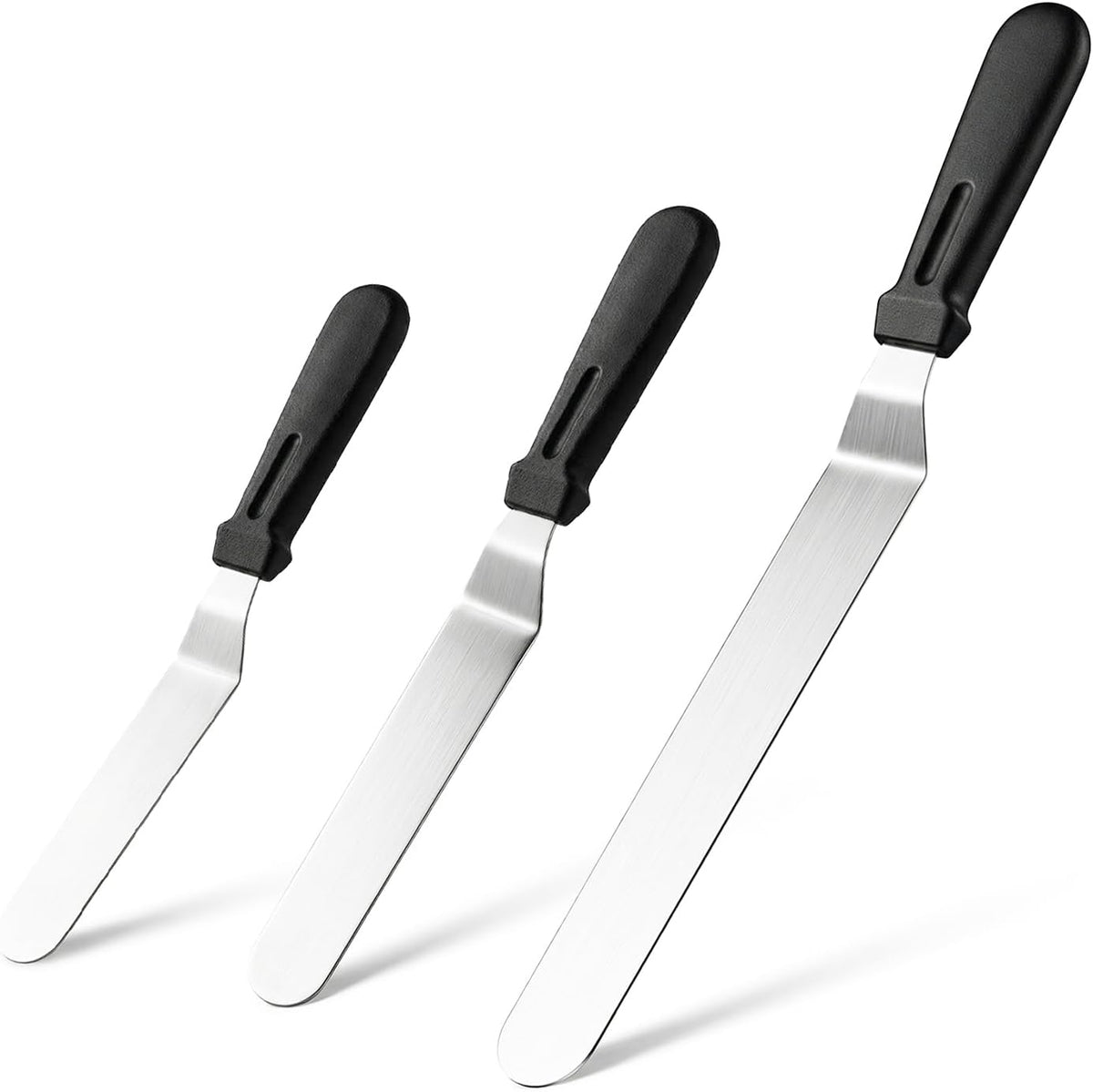 3 PCS Icing Spatulas, Offset Spatula, 6, 8 & 10 Inch