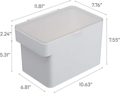 YAMAZAKI Home Tower Airtight Pet Food Storage Container - Cat And Dog Food Holder Bin With Transparent Lid And Handle - Extra Large - Polypropylene - 6.6 Gallons, 25 Liters