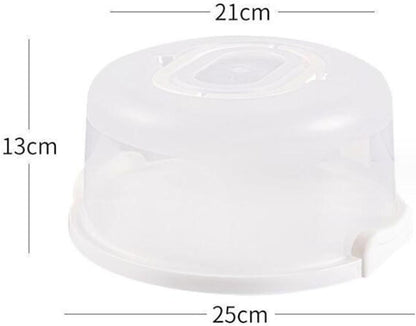 Fenteer Cake Container Cake Carrier Dome Storage Carrier Cupcake Box Round Food Grade with Lid and Handle 8 inch Freezer Cake Keeper